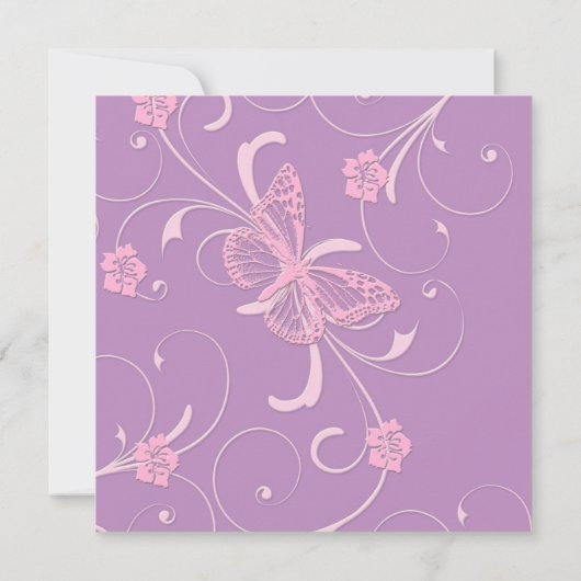 Invitation Elegant Dream Lavender Butterfly Wedding Invite (Dos)