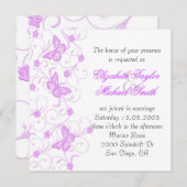 Invitation Elegant Dream Purple Butterfly Wedding Invite (Devant / Derrière)