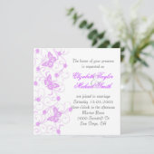 Invitation Elegant Dream Purple Butterfly Wedding Invite (Debout devant)
