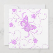 Invitation Elegant Dream Purple Butterfly Wedding Invite (Dos)