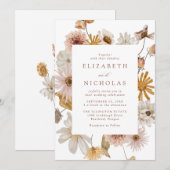 Invitation Elegant Dried Wildflower Floral Wedding (Devant / Derrière)