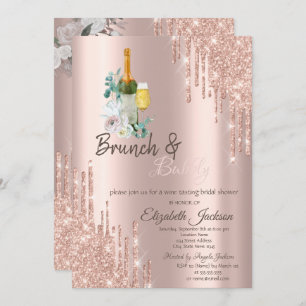 Invitation Élégant Drives Brunch & Bubbly Fête des mariées In