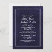 Invitation Elegant Dusty Black White QR code Wedding (Devant)