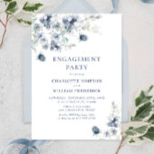 Invitation Élégant Dusty Blue Boho Hiver ENGAGEMENT PARTI