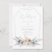 Invitation Elégant Dusty Blue Boho ou mariage de plage (Devant)