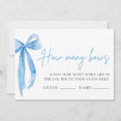 Invitation Elegant Dusty Blue Bow Devine Combien De Bows Jeu (Devant)