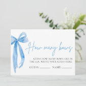 Invitation Elegant Dusty Blue Bow Devine Combien De Bows Jeu (Debout devant)