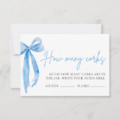 Invitation Elegant Dusty Blue Bow Devine Combien De Corks Jeu (Devant)