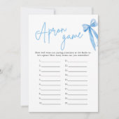 Invitation Elégant Dusty Blue Bow Fête des mariées Apron Jeu (Devant)