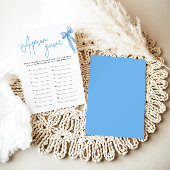 Invitation Elégant Dusty Blue Bow Fête des mariées Apron Jeu