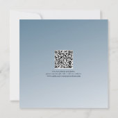 Invitation Elégant Dusty Blue Enregistrer La Date QR Code Mar (Dos)
