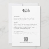 Invitation Elégant Dusty Blue Fleur sauvage Budget Mariage (Dos)