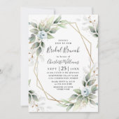 Invitation Elégant Dusty Blue Greenery Brunch nuptial (Devant)