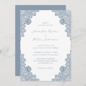 Invitation Elegant Dusty Blue Ladding Invite (Devant / Derrière)