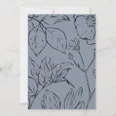 Invitation Elégant Dusty Blue Line Baby shower botanique (Dos)