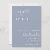 Invitation Elégant Dusty Blue Minimalist Boho Chic Mariage (Devant)
