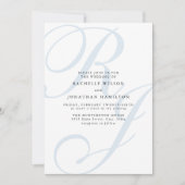 Invitation Élégant Dusty Blue Monogram Mariage (Devant)
