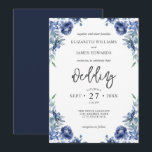 Invitation Elégant Dusty Blue Navy Rustic Floral Mariage<br><div class="desc">Elégant Dusty Blue Navy Rustic Floral Faire-part de mariage</div>