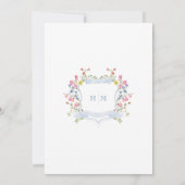 Invitation Elégant Dusty Blue Pastel Fleur sauvage Mariage Cr (Dos)