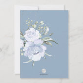 Invitation Elégant Dusty Blue Peonies crème Baby shower Rose (Dos)