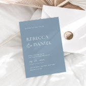 Invitation Elégant Dusty Blue Simple Mariage