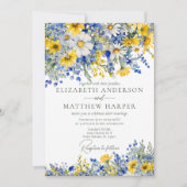 Invitation Elégant Dusty Fleur sauvage Jaune Boho Mariage (Devant)