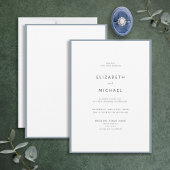 Invitation Elégant Dusty Mariage de typographie bleu et blanc