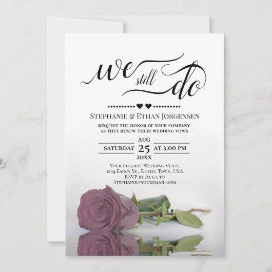 Invitation Elégant Dusty Mauve Rose Nous Faisons Toujours Vow (Devant)