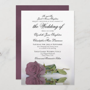 Invitation Élégant Dusty Mauve Rose Rose Mariage officiel