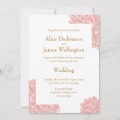 Invitation Elegant Dusty Pink and Gold Floral Wedding (Devant)