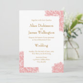 Invitation Elegant Dusty Pink and Gold Floral Wedding (Debout devant)