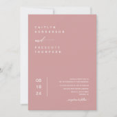 Invitation Elégant Dusty Pink Boho Arch Photo QR Code Mariage (Devant)
