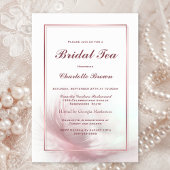 Invitation Elégant Dusty Pink Feather Thé nuptial