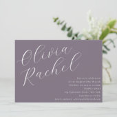 Invitation Élégant Dusty Purple Script Bat mitzvah minimal (Debout devant)