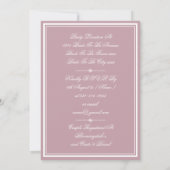 Invitation Élégant Dusty Rose Chic Script RSVP Couples Douche (Dos)