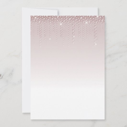 Invitation Elegant Dusty Rose Diamonds (Dos)