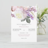 Invitation Élégant Dusty rose Floral Pas de Mariage parent (Debout devant)