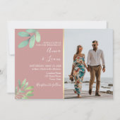 Invitation Elégant Dusty Rose Mariage de verdure Photo (Devant)