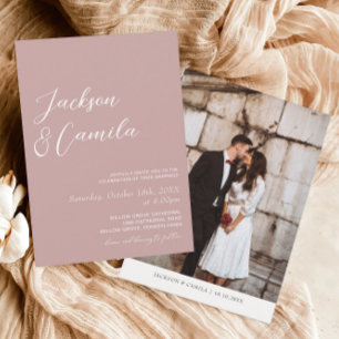 Invitation Elegant Dusty Rose Mariage photo