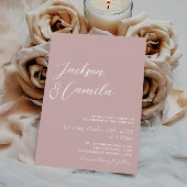 Invitation Elegant Dusty Rose Mariage photo
