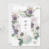 Invitation Élégant Dusty violet Mariage de calligraphie flora (Dos)