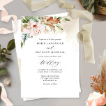 Invitation Elegant Earthy Blooms and Beige Wedding Invite<br><div class="desc">Dégustez vos invités avec cette belle faire-part de mariage avec un détail d'angle floral aquarelle et délicat couleur beige terre cuite aquarelle cascade en cascade en cadrant l'invitation de mariage. Eléments calligraphiques écrits à la main modernes. Aptitude à changer "ensemble avec leurs parents" introduction à "ensemble avec leurs familles", "avec...</div>
