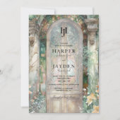 Invitation Elegant Earthy Tones Watercolor Wedding Monogram (Devant)