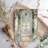 Invitation Elegant Earthy Tones Watercolor Wedding Monogram
