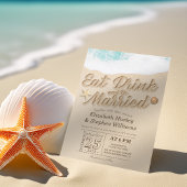 Invitation Elegant EAT Drink Be Marié Summer Beach Mariage