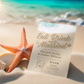 Invitation Elegant EAT Drink Be Marié Summer Beach Mariage