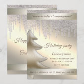 Invitation Élégant éblouissant entreprise fête de Noël Inv (Devant / Derrière)