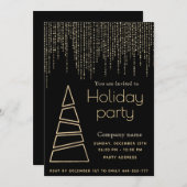 Invitation Élégant éblouissant fête de Noël d'entreprise (Devant / Derrière)