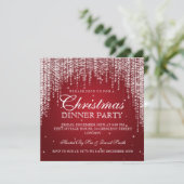 Invitation Élégant éblouissant Noël Fête de Noël Rouge (Debout devant)
