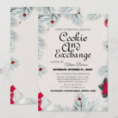 Invitation Élégant échange de biscuits à thème graphique Noël (Devant / Derrière)